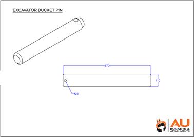 Bucket Spares Pin 110mm image 1